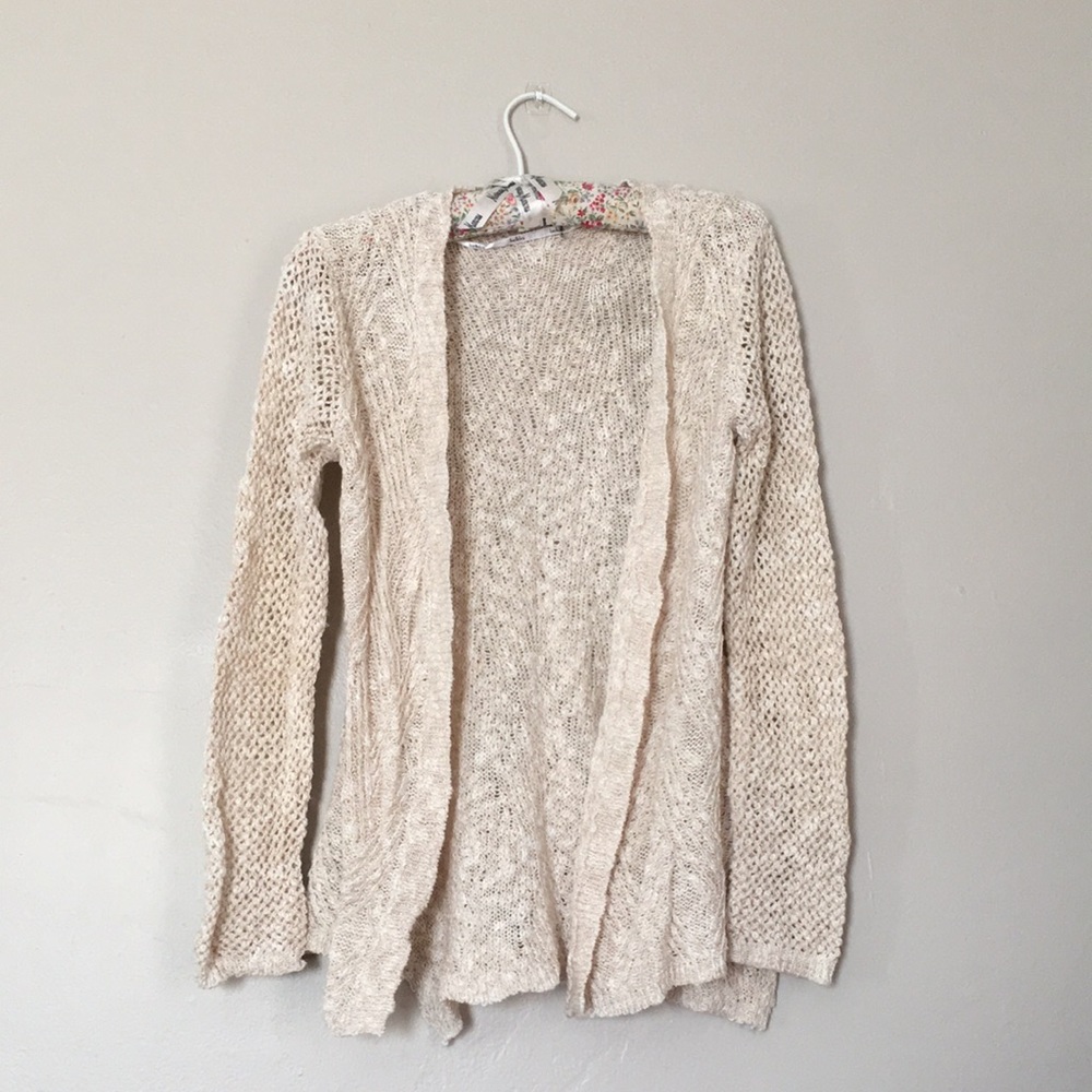 Belldini Oatmeal Knit Open Cardigan